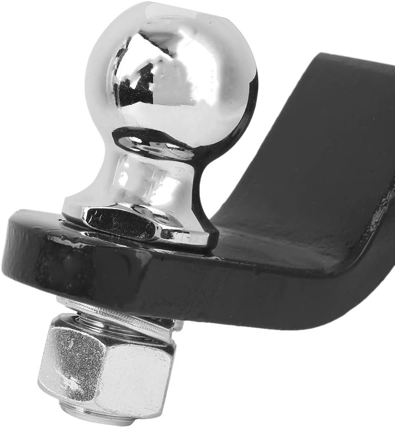 Trailer Arm Hook Hitch Ball Kit Premium Heavy Duty Steel Towing Accessory for Truck SUV Dirt Bike 4PCS Set Silver Mirror Finish
