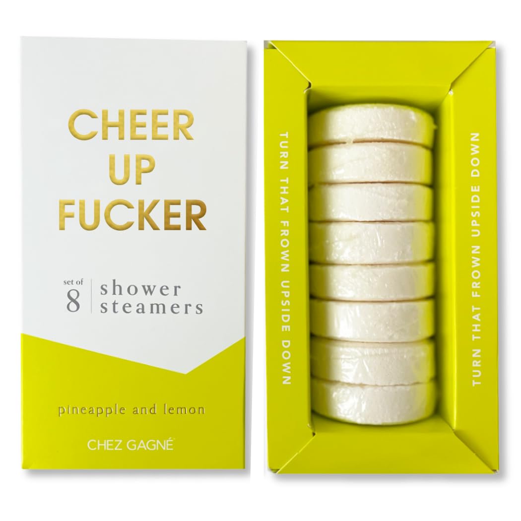 Shower Steamers Aromatherapy (Set of 8) – Vegan, Cruelty-Free, Made in USA – Paraben, Sulfate & Phthalate-Free – Choose Your Scent – Stress Relief (Cheer Up F*cker - Pineapple + Lemon)