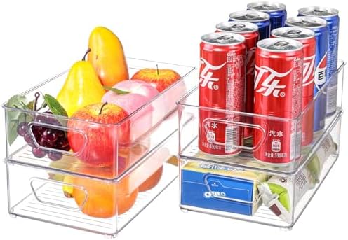 Set Of 6 Refrigerator Organizer Bins - Stackable Fridge Organizers With