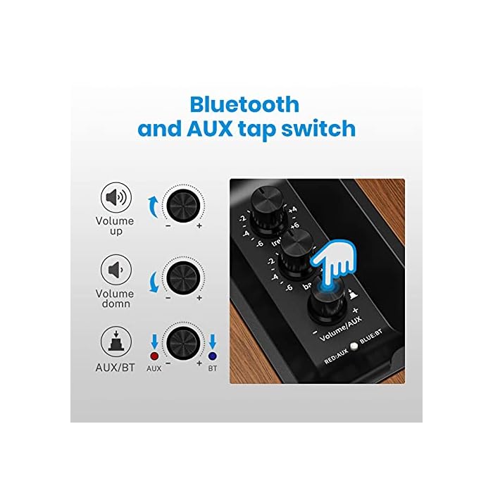 Moukey Powered Bookshelf Speakers Pair, Bluetooth 5.0 Studio Monitors