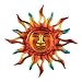 Metallic Iron Sun Wall Art, Hand-Painted in Orange, Yellow, and Green Colors, for Indoor/Outdoor Decor