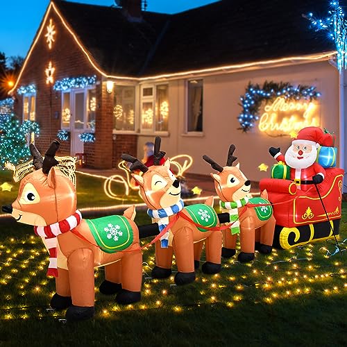 Eaone BDD027 12 Ft Christmas Inflatables Outdoor Decorations Giant Blow Up Yard Decorations Inflatable Santa Claus thumb #5