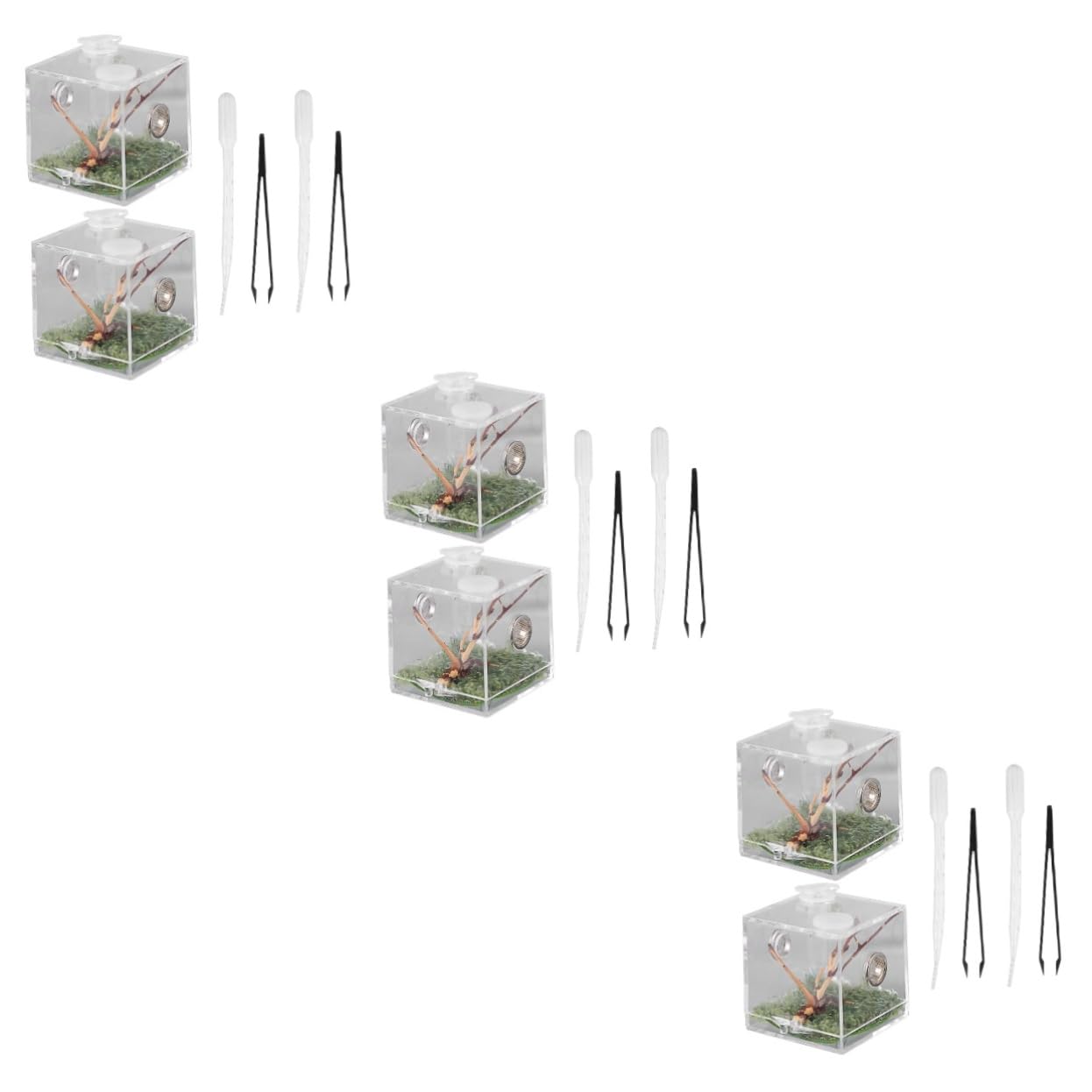FRCOLOR 3 Sets Jumping Spider Breeding Box Jumping Spider Enclosure Accessories Spider Terrarium Spider Feeding Case Reptile Terrariums Insect Container Acrylic Storage Box Animal