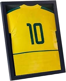 NBEADS Moldura para exibição de camiseta, moldura de madeira preta de 43 x 33 cm com janela de acrílico transparente para futebol e basquete, decoração de parede