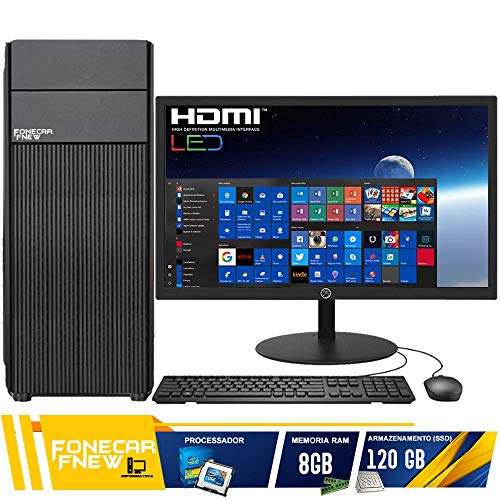 Computador Completo Intel Core i3 8gb SSD 120GB Monitor Hdmi