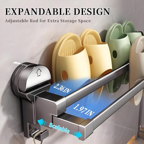 Étagère à chaussures murale extensible à ventouse sans perçage 2 pneus 30cm - 6