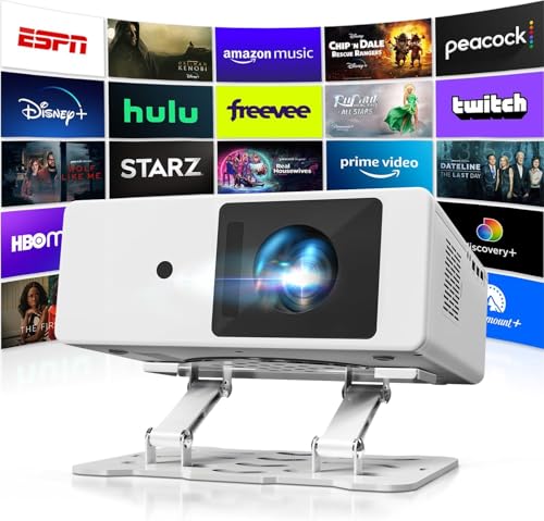 4K Projector with WiFi and Bluetooth - Smart Projector with Built-in Apps, Native 1080P, 1800 ANSI...