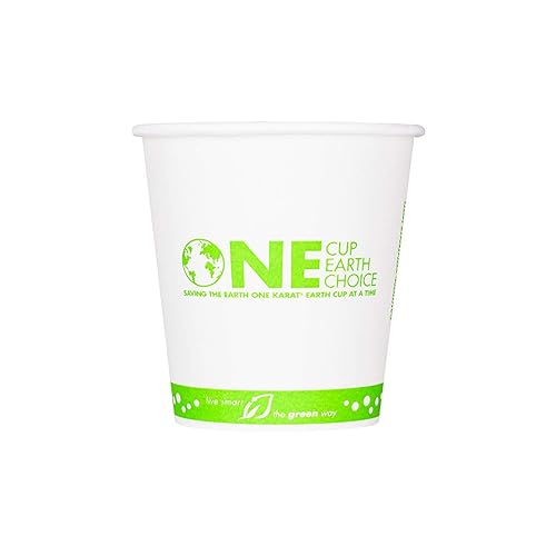 Karat Earth KE-K510 - Vasos calientes de papel, papel, PLA, tinta (caja de 1000)