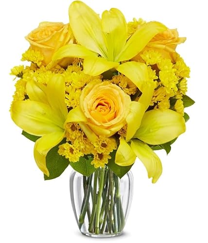 From You Flowers Good Morning Sunshine with Glass Vase