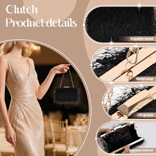 Bolso Tote de Plumas de Avestruz para Mujer miniatura 5
