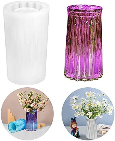 Flower Vase Resin Moulds Geometric Planter Pot Silicone Epoxy Casting Molds Cylinder Makeup Brush Pen Holder Crystal Storage Bottle Mold Jewelry Making Gypsum Cement Concrete Mould Home Decor Craft