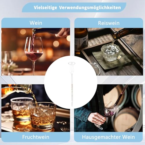 Vinometer aus Glas – Präzise Messung des Alkoholgehalts von 0 bis 25%, Ideal für Hobbybrauer, Weinliebhaber und Likörherstellung, Robuste, hochwertige Ausführung
