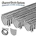 Source 1 Drainage Trench & Driveway Channel Drain with Galvanized Steel Grate - 3 Pack