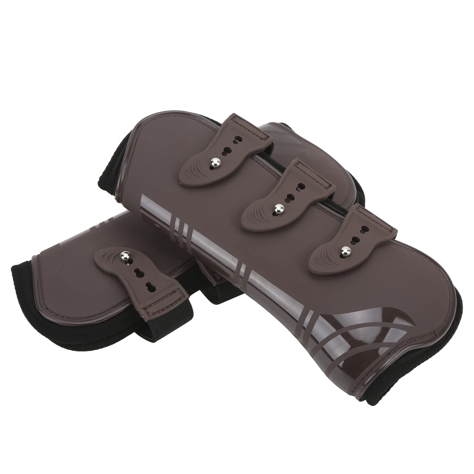 CHICIRIS Parastinchi per cavalli, in neoprene PU, traspirante, leggero, per equitazione (paio di gambe anteriori marroni, L)