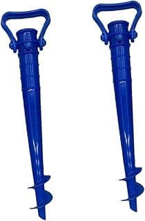 SECFOU 2 Pçs Suporte De Metal Guarda-Chuva De Areia De Praia Sem-Fim Guarda-Chuva De Praia Spike Guarda-Chuva De Praia Âncora Azul Guarda-Chuva Ao Ar Livre Suporte De Guarda-Chuva De