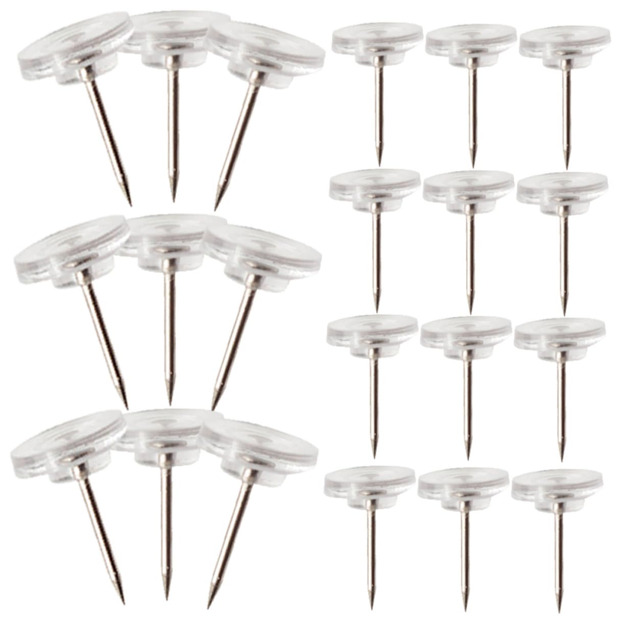 OSALADI 4 Ensembles Ongles en Forme D'id À Tête Plate Poussée De Base Pinces À Punaises Virement Clair Photo des Punaises du Pouce pour Tableau De Liège Le Fer 200 Pièces * 4