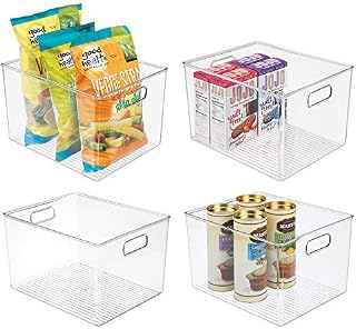 mDesign Plastic Storage Organizer Container Bins Holders with Handles - for Kitchen, Pantry