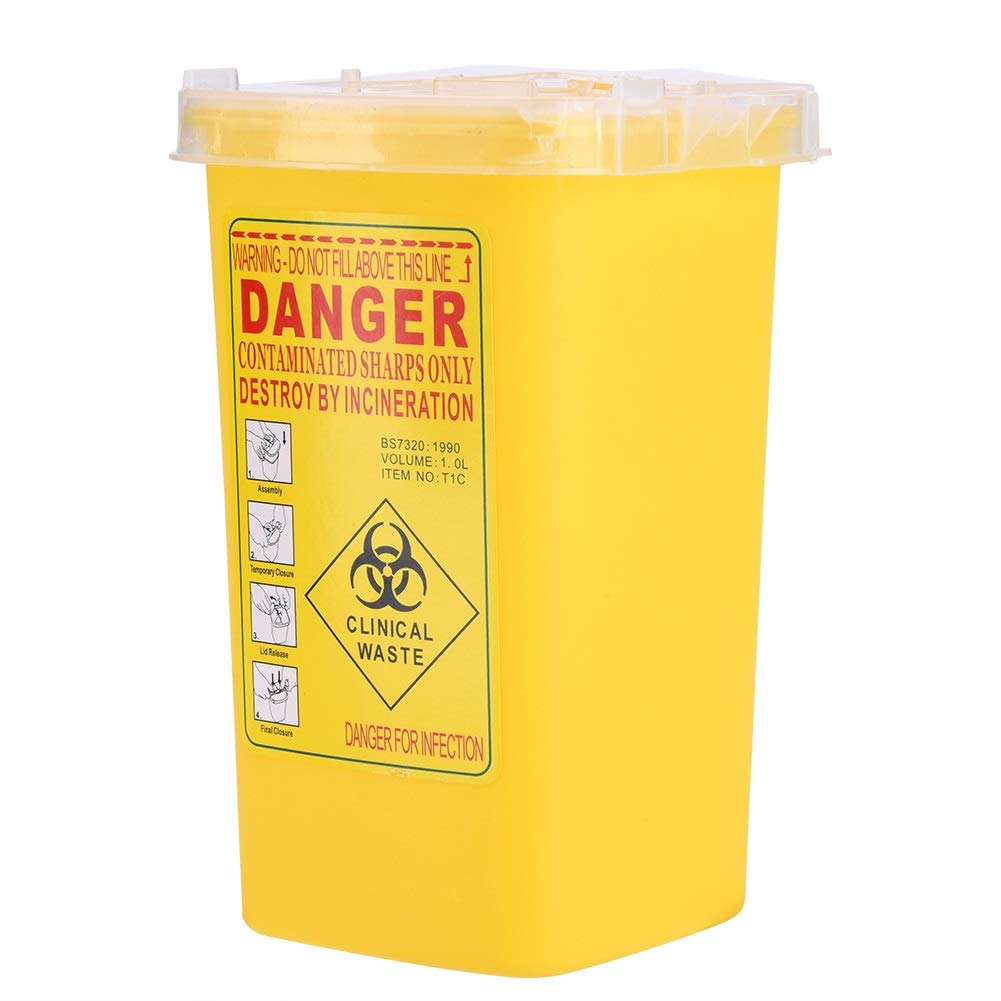 Contenitore per smaltimento aghi biohazard 1L giallo