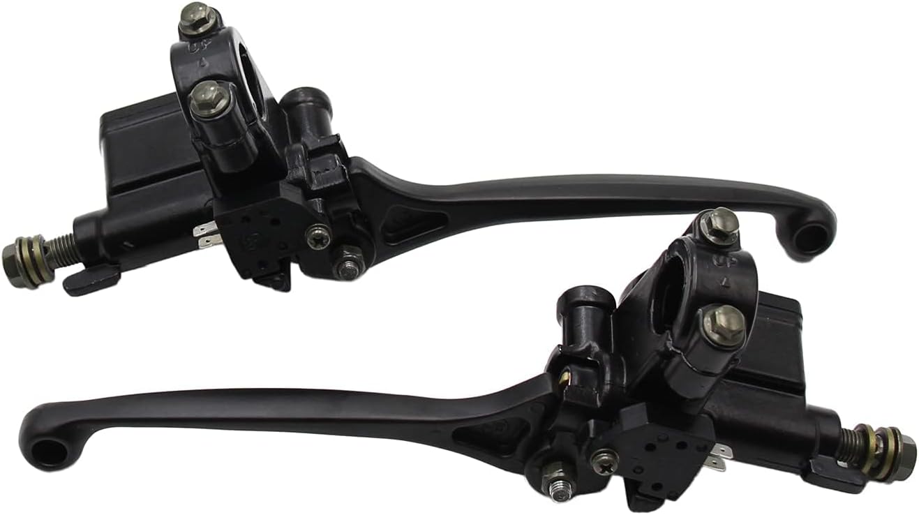 PRO BAT 7/8" 22mm Front Brake Master Cylinder Lever Pump with M8 Mirror Hole for GY6 50cc 110cc 125cc 150cc 200cc 250cc Scooter Moped ATV Quad Black (Left & Right)