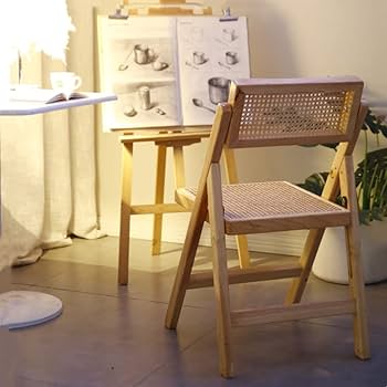 北欧　ラタン折りたたみチェア 折り畳み椅子 ラタンチェア ダイニングチェアー チェア ラタン