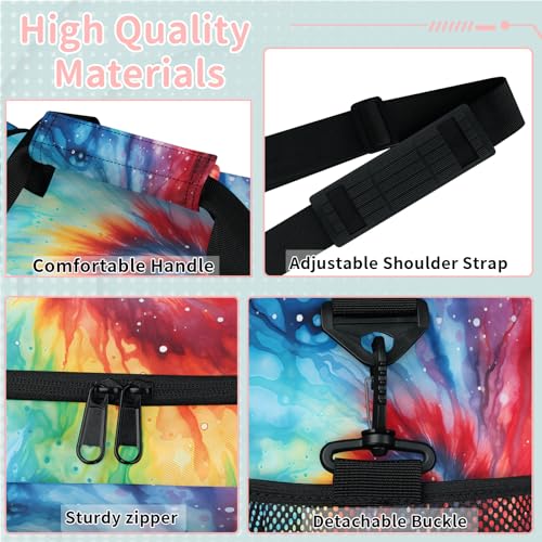 Color Tie Dye Swirl Travel Duffle Bag - Waterproof weekend luggage bag, men's sports and fitness bag, delivery hospital storage bag, overnight luggage bag with pull rod cover2