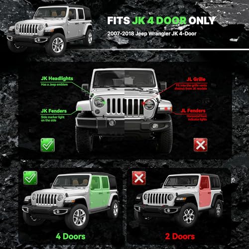 Image of OEDRO Two-Stair Running Boards Compatible for 07-18 Jeep Wrangler JK 4-Door