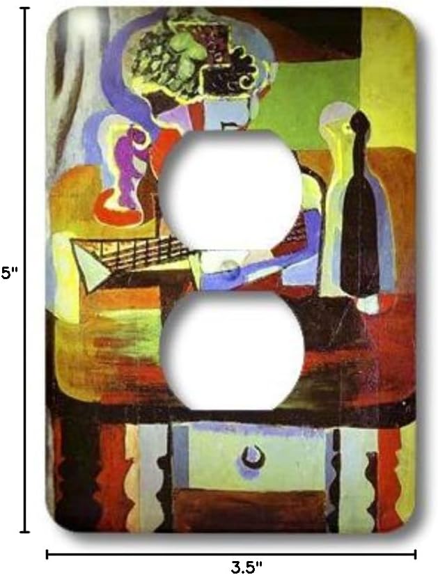 3dRose lsp_52390_6 Picasso Guitar N Wine 1909 Painting 2 Plug Outlet Cover