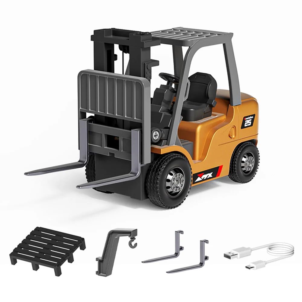 RC Forklift Truck 1 64 Scale 2 4G Alloy Mini Forklift RC Car with Wireless Controller Cargo Hook