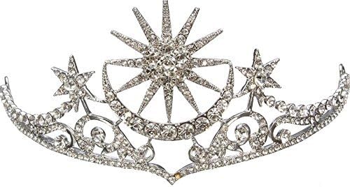 Luxury Bride Star Moon Queen Crystal Crown Tiara Wedding Bridal Party Prom Headbrand(#47)