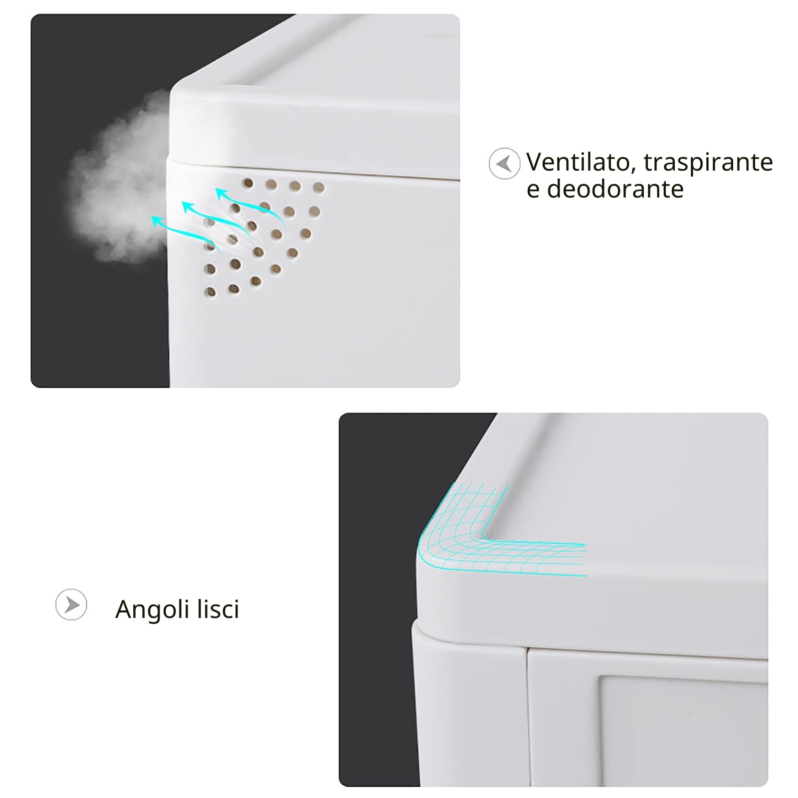 Scatola trasparente per scarpe con cassetto, set di 3 contenitori impilabili in plastica, organizer trasparente per armadio o armadio (polipropilene di alta qualità, salvaspazio)