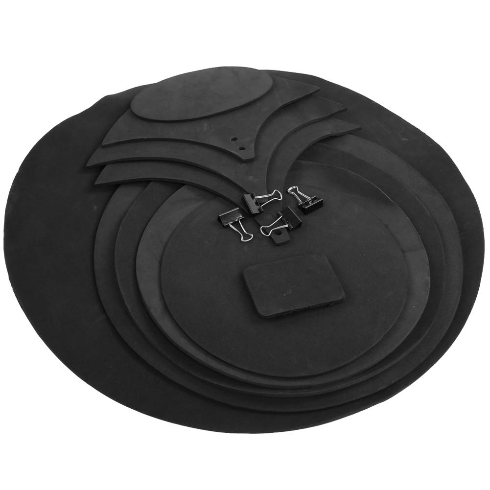 Generic EBR Material Drum Mute Pad 14 Uds Juego de Almohadillas de Práctica de Batería Silenciador de Batería para Práctica de Estudiantes de