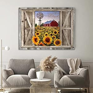 Parylore Sunflower Wall Art Canvas Print Rustic Wall Decor Sunflower Field Red Barn And Windmill Painting Framed Modern Artwork for Living Room Bedroom Bathroom Office Home Decor 12x16 In Parylore Sunflower Wall Art Canvas Print Rustic Wall Decor Sunflower Field Red Barn And Windmill Painting Framed Modern Artwork for Living Room Bedroom Bathroom Office Home Decor 12×16 In