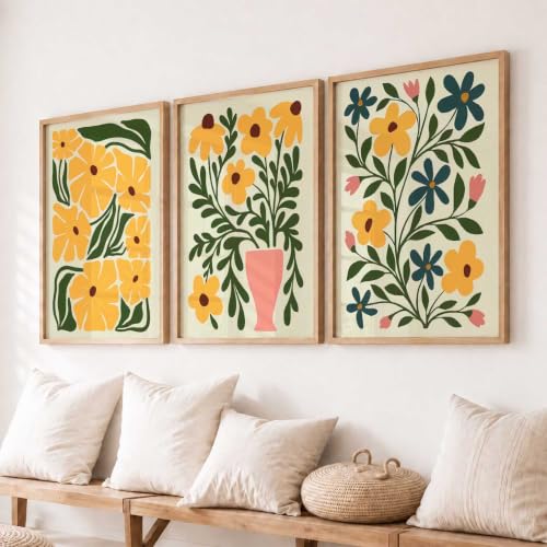 Image of kotart Boho Art Home Decoration Painting | Paintings With Frame For Living Room Bed Room Hotel Wall Decor Digital Reprint Set of 3 (19X25 inch)