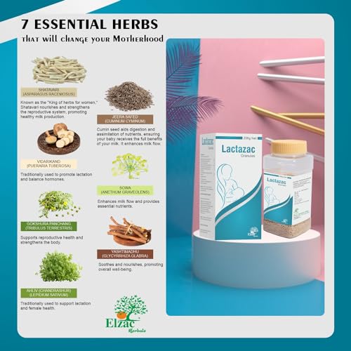 Elzac Herbals Lactazac Granules - Shatavari Powder - Breast Feeding Supplement – Increase Milk supply - Lactation Supplement for Women - Mothers -... - Image 3
