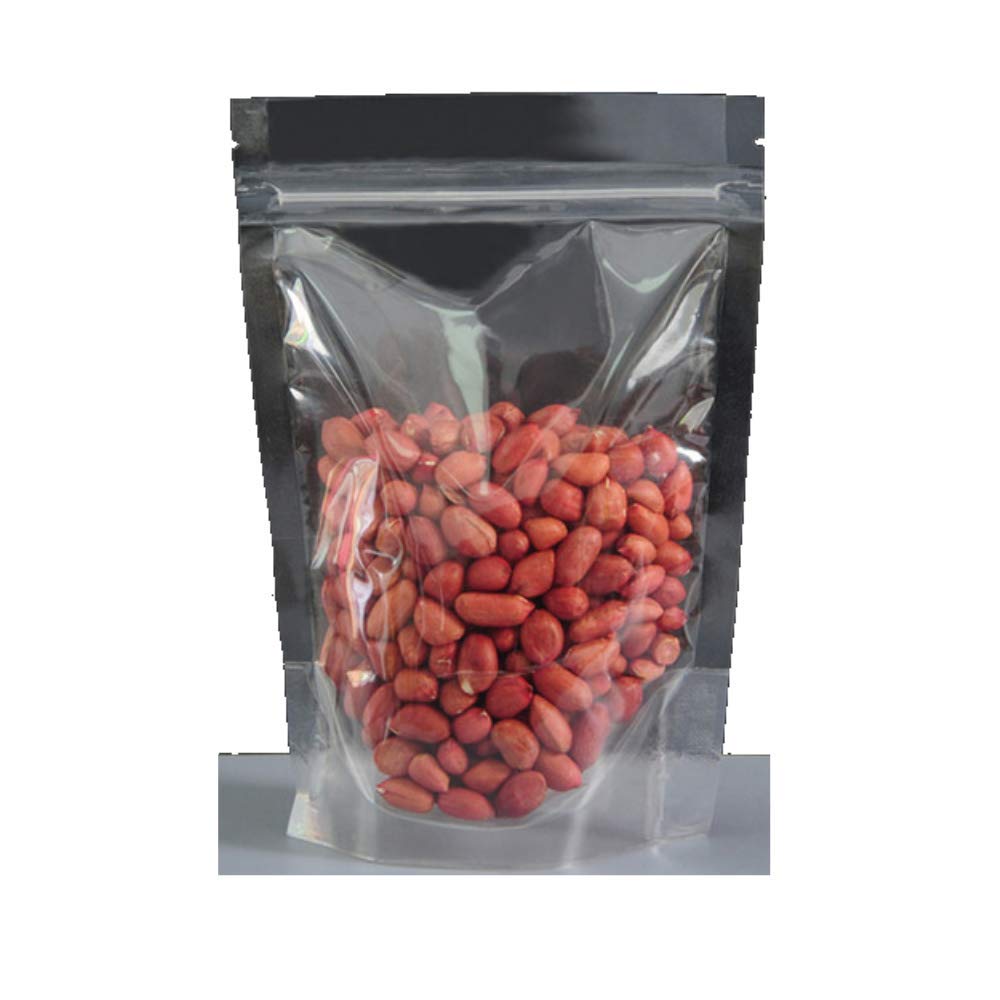 Zip Lock Pouch | Stand up | 21x13.5 cm | Pack of 50 | Food Grade | Resealable | Transparent | for 250g