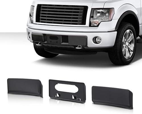 Miniatura 9 de CROSSDESIGN Protectores de parachoques delantero y soporte de marco de matrícula compatible con Ford F150 2009-2014