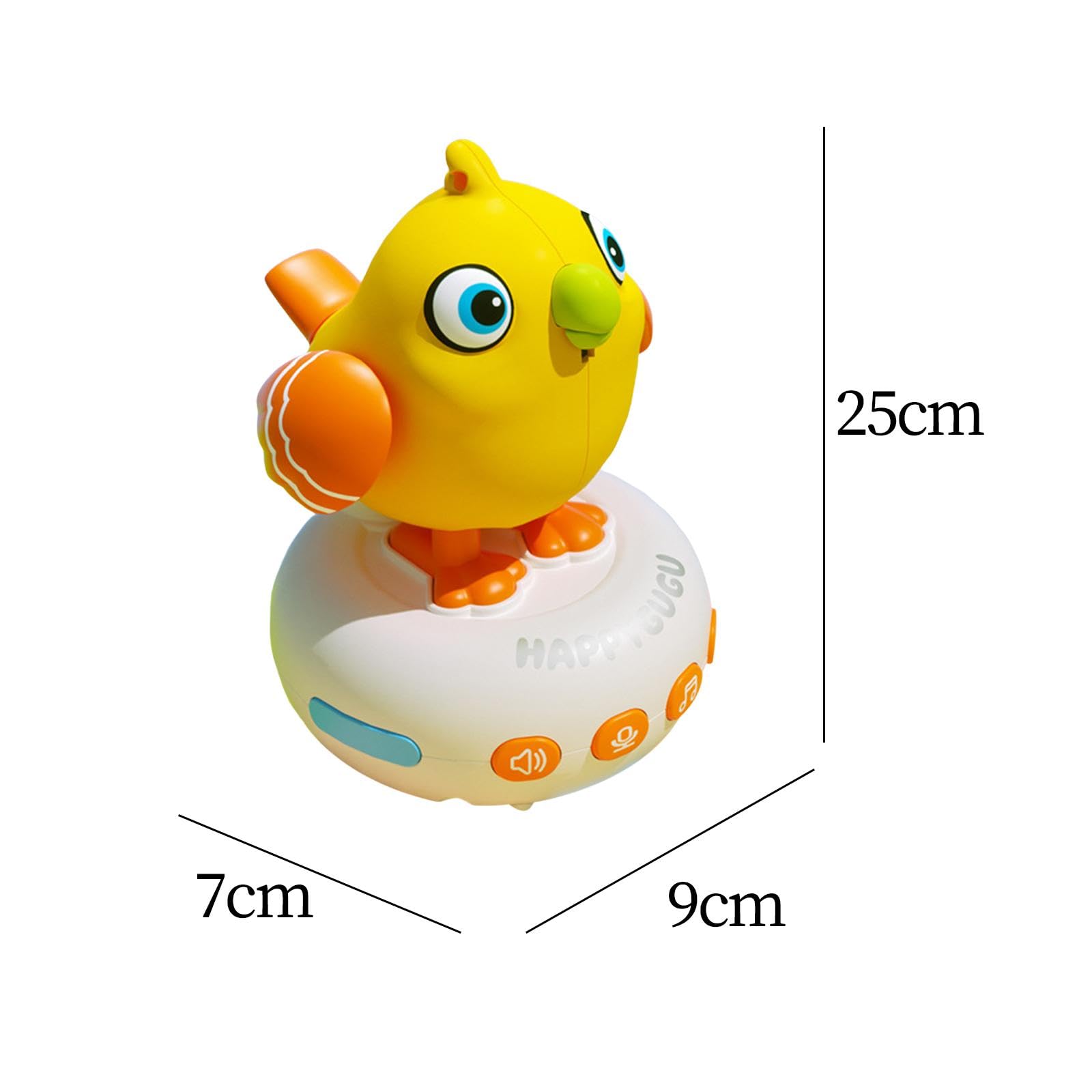 Reloj Eléctrico para Pájaros de Juguete para Niños, Divertido Juguete de Pájaro, Juguete Musical Interactivo para El Aprendizaje Temprano, Amarillo