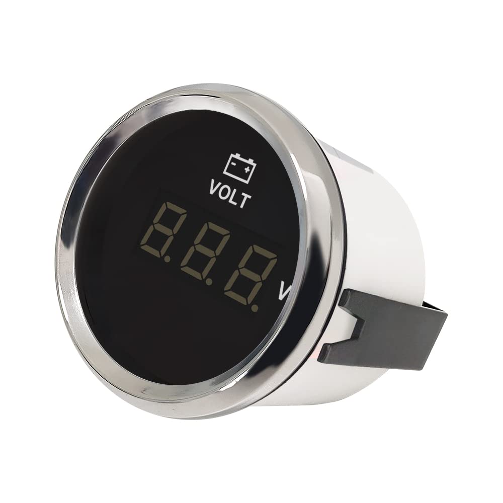 ELING Voltmetro digitale Voltmetro 8-32V 52mm(2") Con retroilluminazione 12V 24V per Auto RV Limousine