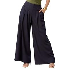 Women Linen Palazzo Pants-Casual Summer Wide Leg Trousers Beach Cruise 2025-Comfy Airport Outfits for Seniors