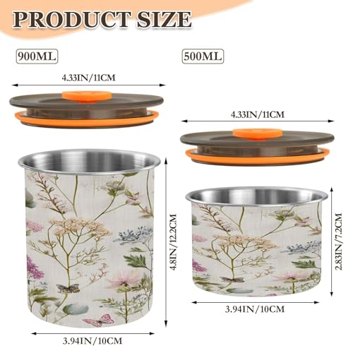 Contenedor de Café con Estampado Floral Rosa y Morado 500ml miniatura 2