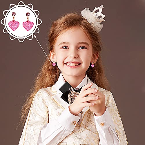 Bevan 30 Pairs Hypoallergenic Stud Girls Stainless Steel Mix Color Earrings Set Unicorn Butterfly Ice Cream Tassel Rainbow Heart Cz, Teens #TOP3