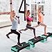 26.5 Inch Aerobic Exercise Step Platform for Home Gym, 4” 6” 8”Adjustable Risers for Step up Fitness Workout, Stepper Step Trainer, Green