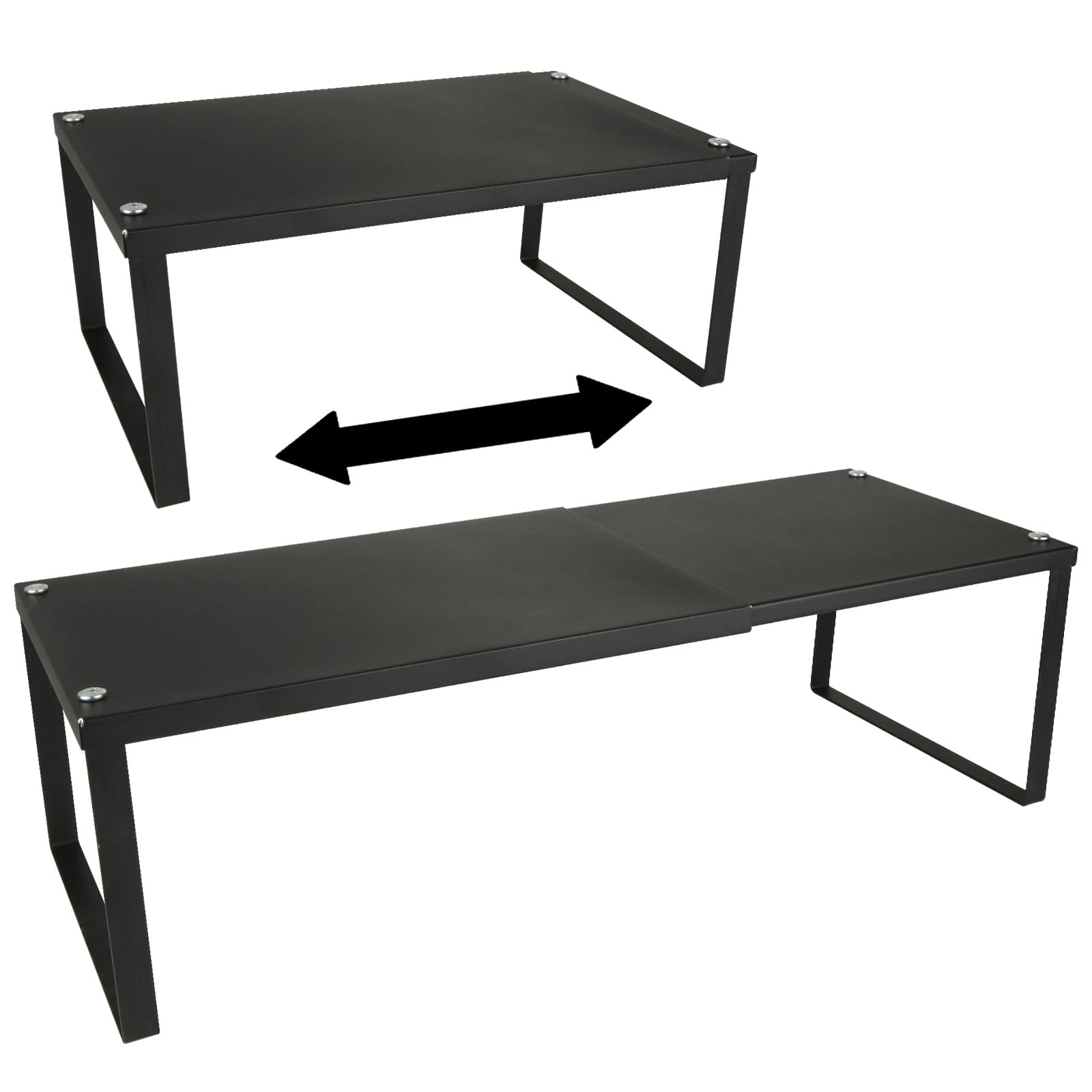 ZOFUN 2 Pcs Cupboard Shelves, 32 x 20 x 15/20 cm Kitchen Counter Shelf, Kitchen Cupboard Shelves with 20 cm Expandable Range