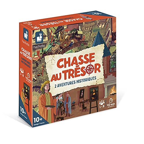 Janod - Chasse au Trésor Aventures Historiques - Jeu de Société Enfant - Jeu Educatif Collaboratif - Jeu pour la Famille - Langue Française - dès 10 Ans, J02451