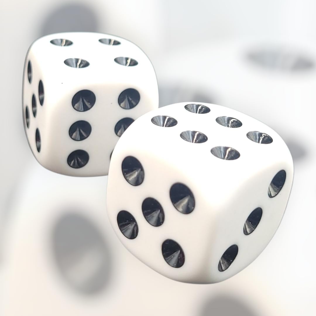Amazon.com: Large 25mm D6 Jumbo Dice, Set of 27, White with Black