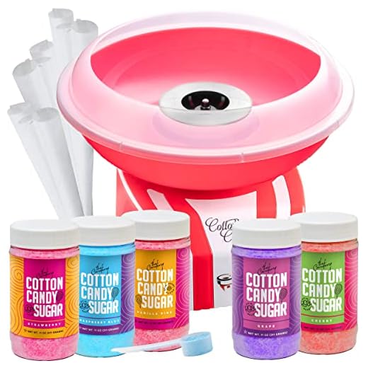 The Candery Cotton Candy Machine and Floss Bundles (Machine with 5 Flavors Floss)