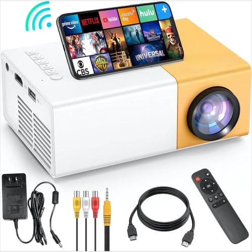 Image of Portable Mini Smart Projector Compatible with Android iOS Laptop firestick - 60 inch Projection | 1080P FHD Support | with HDMI & Remote (Black /Yellow /Blue - Subject to Availability)
