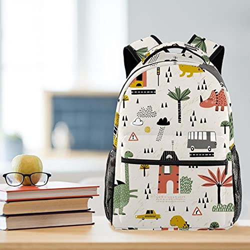 Sac à dos dinosaure multicolore ado fille garçon avec compartiments - 6
