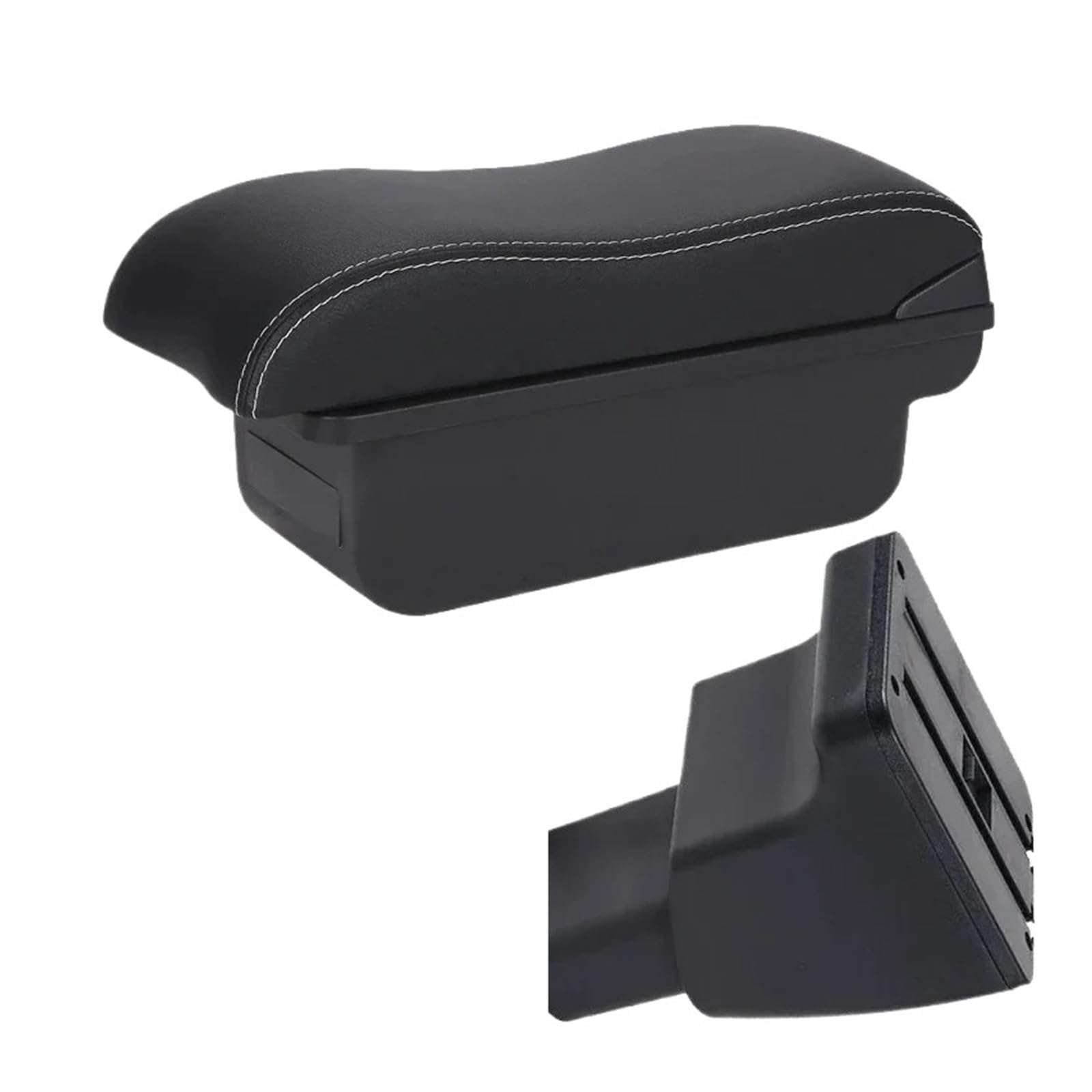UMDJJU For Hyundai For I10 2010-2019 Armrest Box Car Interior Parts Details Retrofit Storage Accessory Styling Car Centre Console Armrest Box(C3 Black white NOUSB)