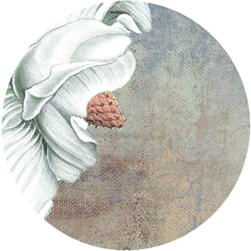 Papier peint 3D relief fleurs blanches salon élégant